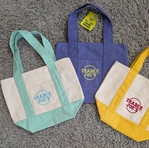 Purple and Teal Canvas Tote Bags - Small Everyday Shopper (YELLOW SOLD)